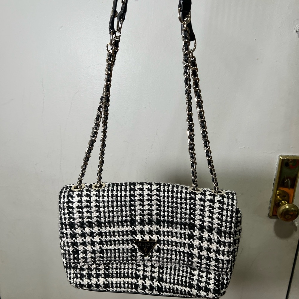 Guess Houndstooth crossbody purse